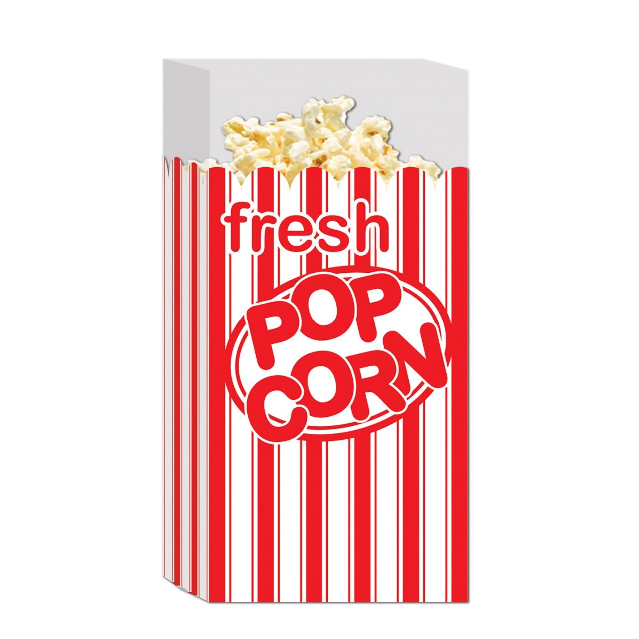 Party Central Club Pack of 12 Red and White Striped Fresh Popcorn Movie Night Bags Decors 9.5"